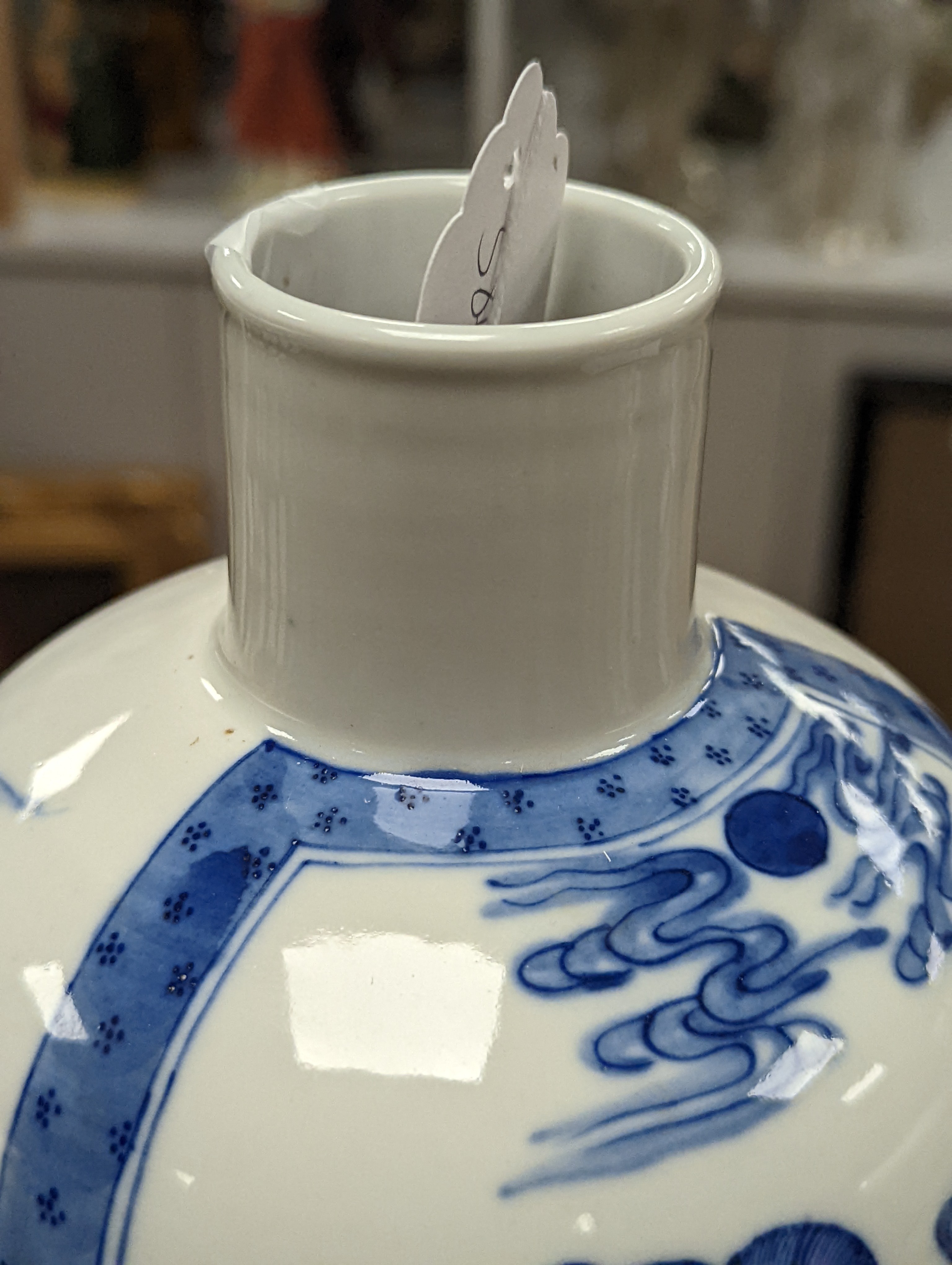 A Chinese underglaze blue baluster vase, 30 cms high.